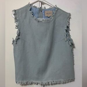 ⚡️Moon River Fringe Blue Tank vest canvas size L